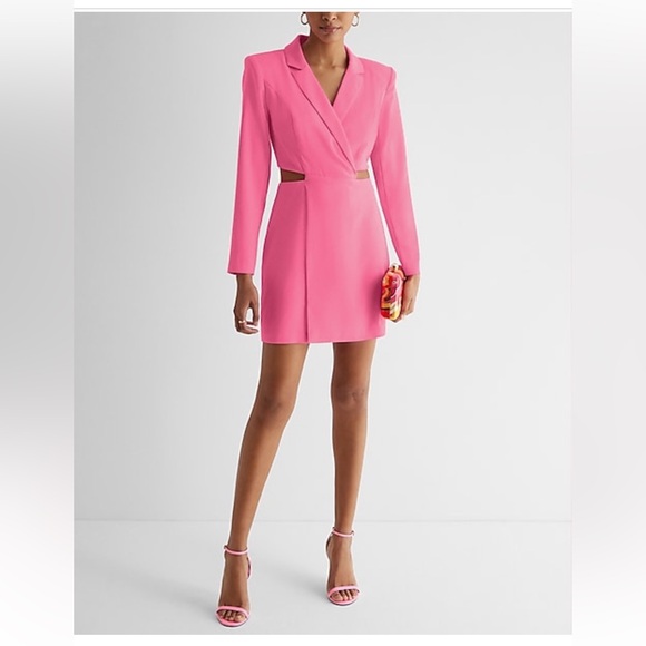 Express Dresses & Skirts - Express Tuxedo Dress W/Side Cutouts In Pink-Size S NWT🩷